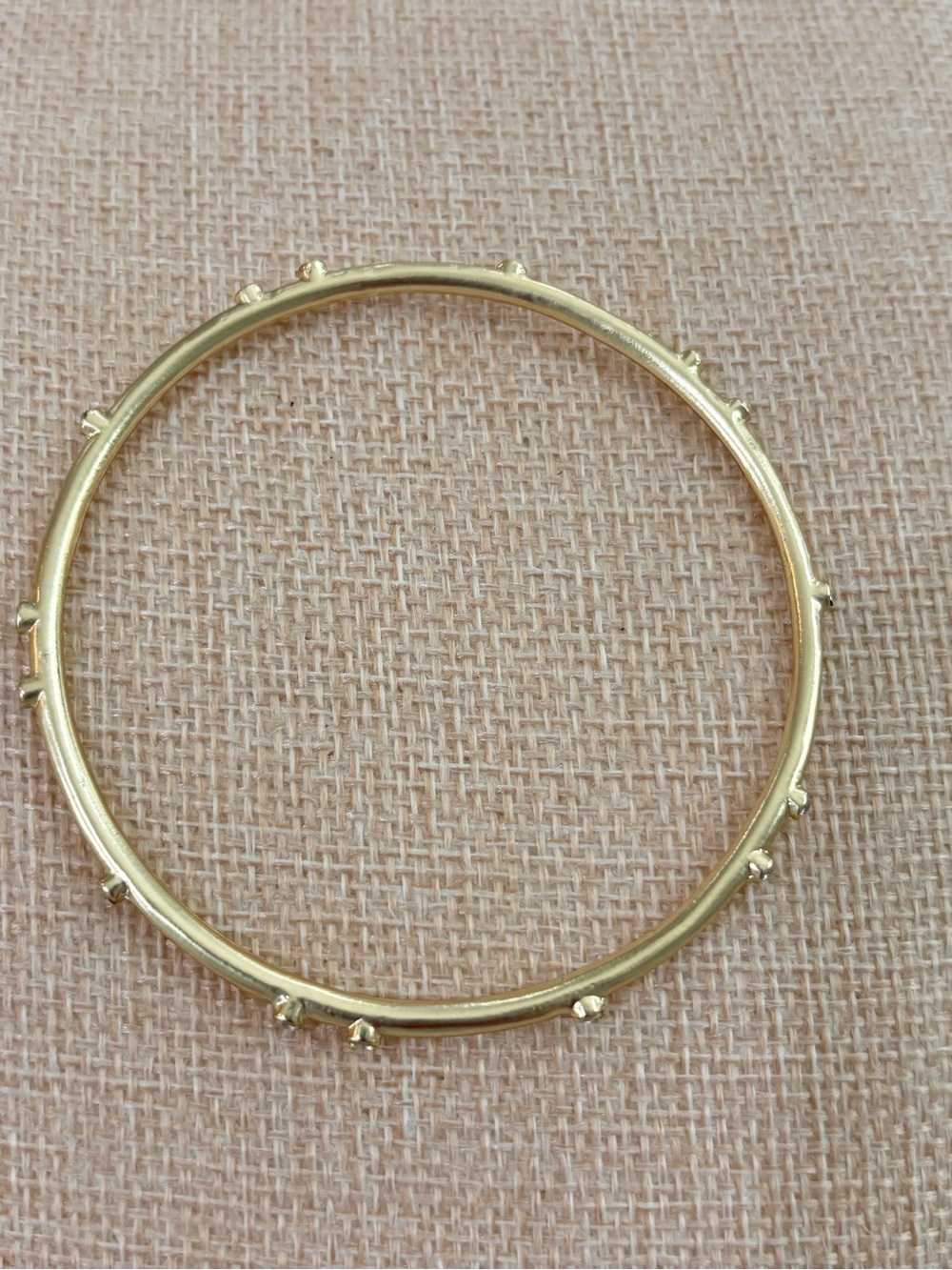 NWOT Matte Gold Accent Bangle Bracelet Clear Stones- Elegant Women’s Jewelry